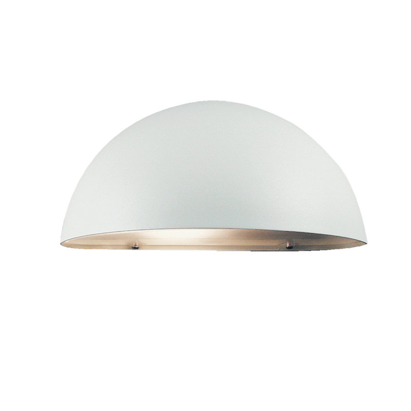 Scorpius Outdoor Bulkhead Light, Galvanised steel/White, 10cm H x 20cm W x 10cm D