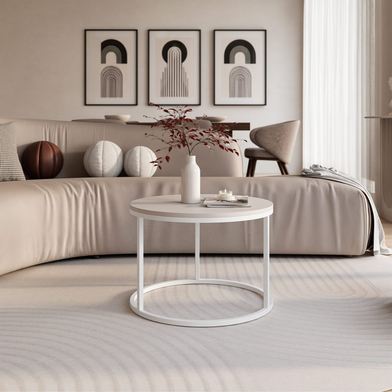 Coffee Table with Storage, White, Cashmere, 42 cm H x 60 cm L x 60 cm W