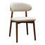 Chaise de salle à manger rembourrée Flannelette avec pieds en bois massif noyer-2055103646-2055103640