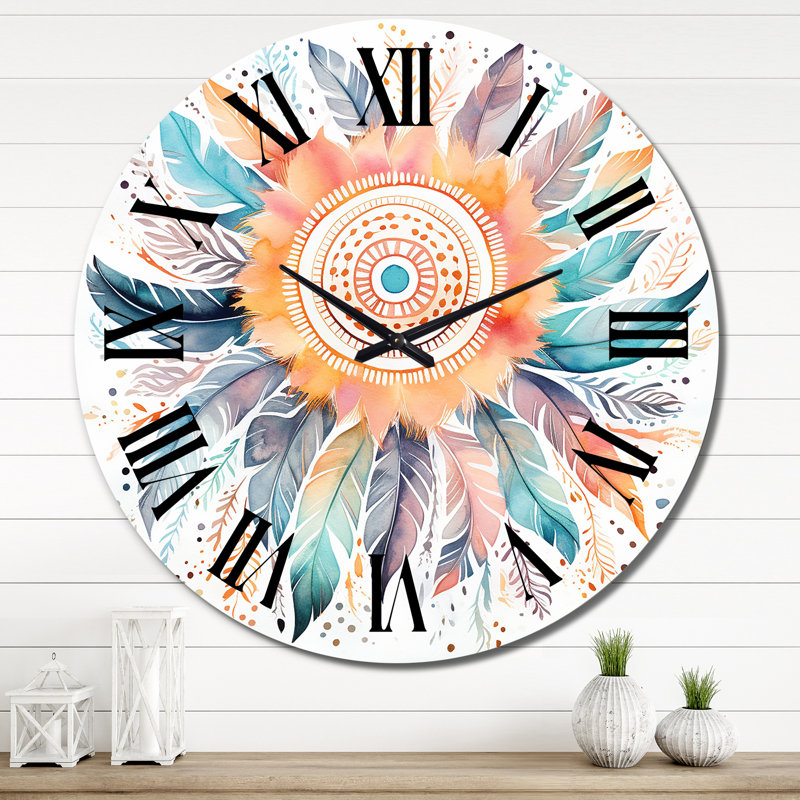 Horloge murale pastel Boho Dreamcatcher II, Très grand