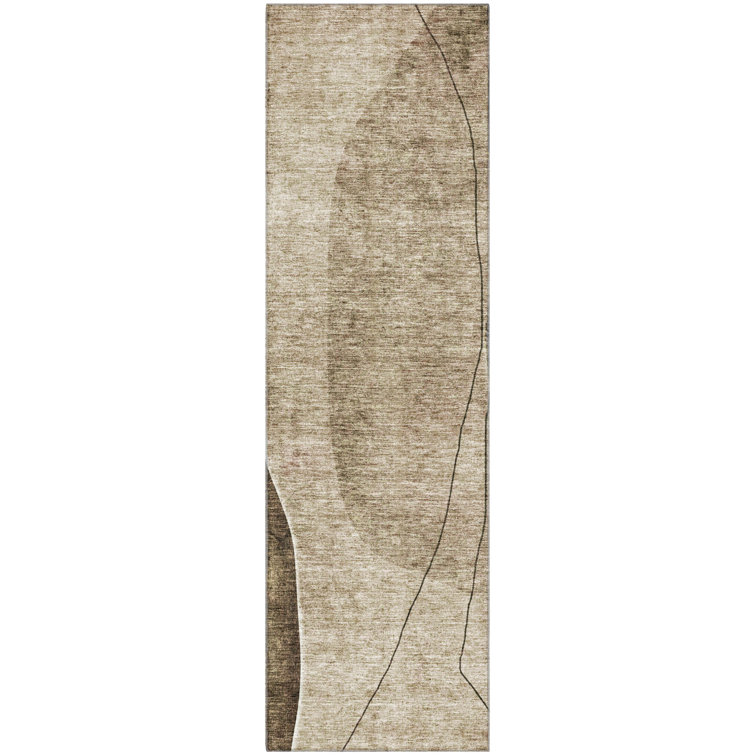 Premium Machine Washable Prisco Brown Rug