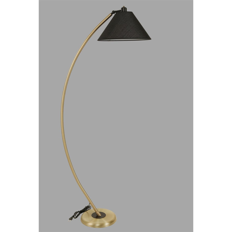 Luro Stylish Adjustable Floor Lamp, Black Metal Body, 67.0 in Height | E27 Socket, Max 60 W | Electrostatic Oven Dried Paint Finish, 11.8 in Leg Diameter | Perfect for Living Room, Bedroom & Office Decor
