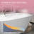  60" x 28.74" Acrylic Freestanding Bathtub, Oval Deep Soaking Bathtub with Matte Black Pop-up Drain & Integrated Overflow for Bathroom Spa-87147523-131363082