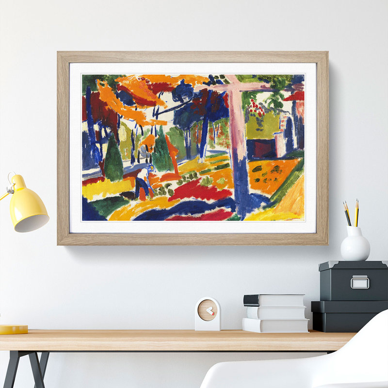 Home Garden Vol.3 by Henry Lyman Sayen - Picture Frame Painting, 27cm H x 36cm W x 2cm D, Oak Framed