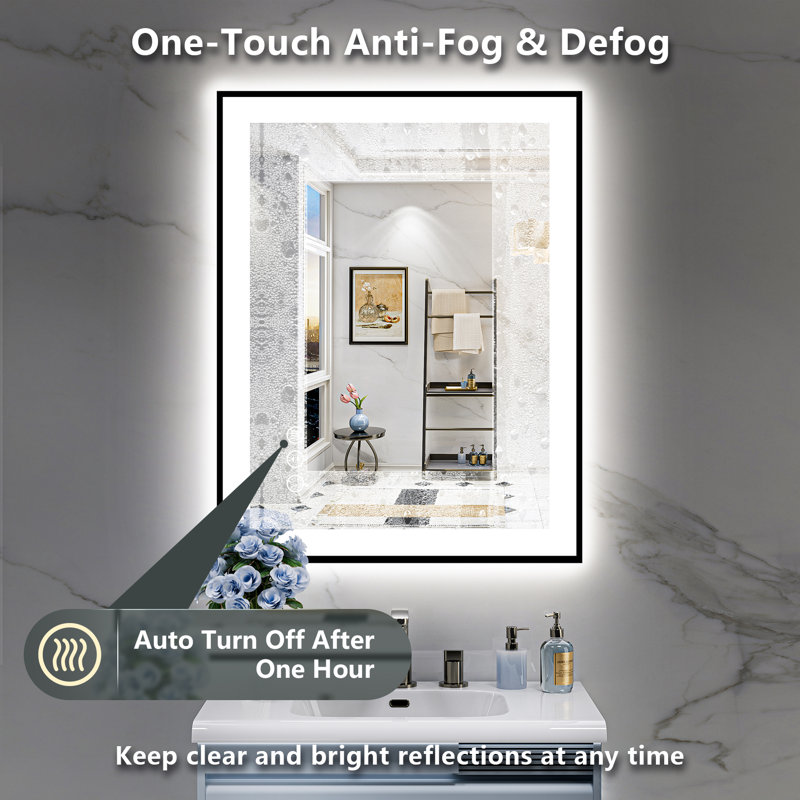 Miroir de salle de bain Tyeishia Matte, 32'' x 24''