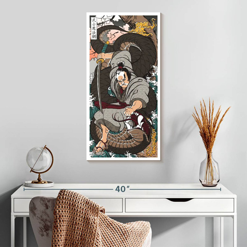 Samurai With A Magic Sword, 30" H x 15" W