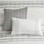 Ensemble de couette jacquard surdimensionnée en coton 6 pièces, blanc/gris, pour lit double