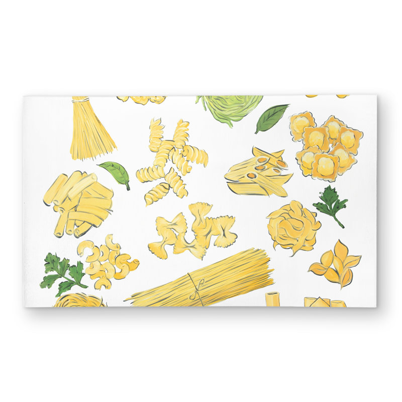 Pasta Rug Lark Manor™ Various Kind of Pasta Outdoor Kitchen Area Rug | Home Decor ...