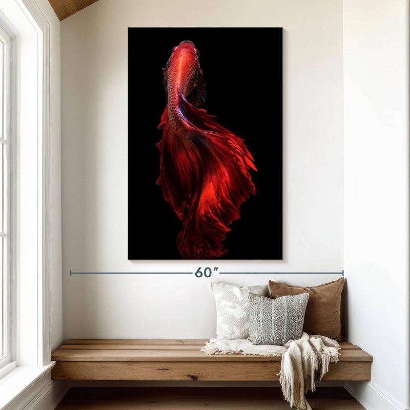Brampt Bright Red Betta Fish, 51" H x 34" W