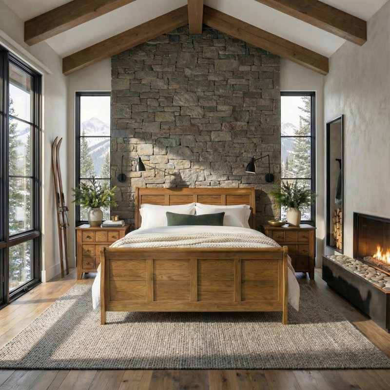 Oconee King Sleigh Bed & Two Nightstands Bedroom Set, King