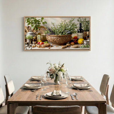 Tableau encadré sur toile « Cuisine aux herbes », 1 pièce, 122 x 61 cm