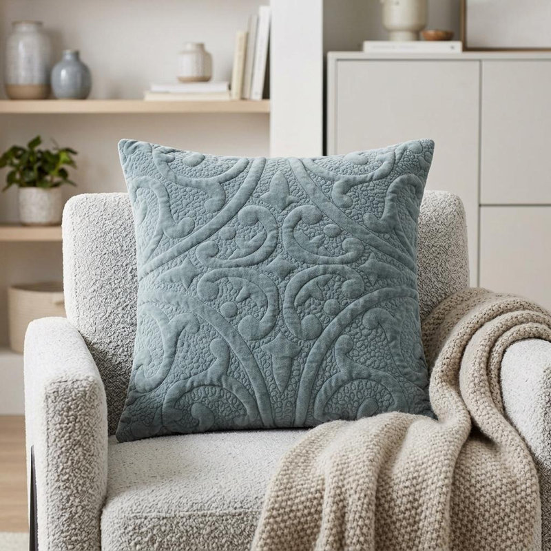 20" Seafoam Cotton Blend Throw Pillow, Sea Foam