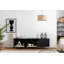 Meuble télé moderne noir avec pieds en métal, 70,9 po x 21,7 po x 15,7 po | Panneau de particules 100% mélaminé, conception robuste | Supporte jusqu'à 33 lb, aspect géométrique élégant pour le salon et les espaces de divertissement-661584729
