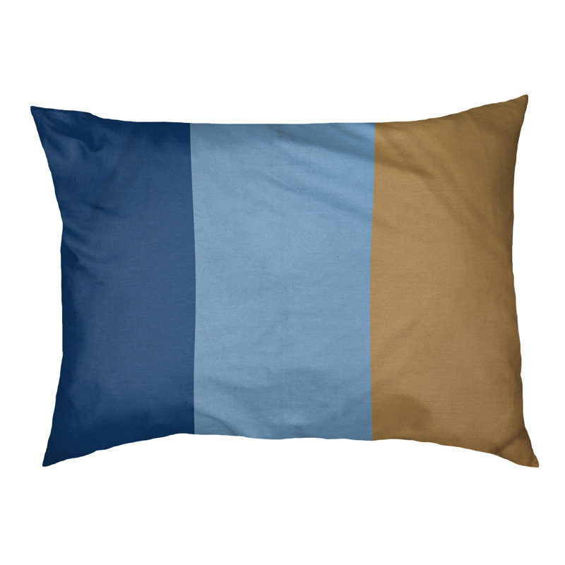 Coussin rectangulaire designer Kansas City, Bleu royal / bleu poudre / doré, Petit (L 18 po x l 28 po)