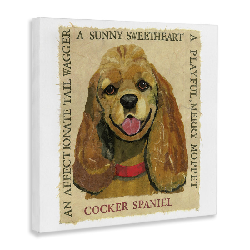 Fun Cocker Spaniel Phrases Canvas Wall Art by Sangita Bachelet, 24" H x 24" W