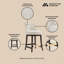Tabouret de comptoir en chenille Evalyn-727612339