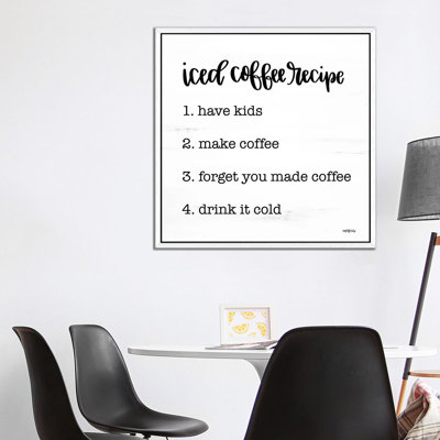 Iced Coffee Recipe by Imperfect Dust - Textual Art on Canvas