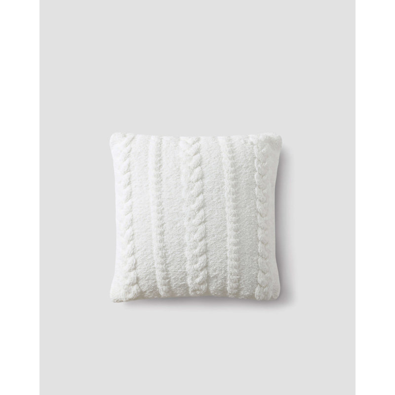 Braided Square Pillow Cover & Insert, Off White