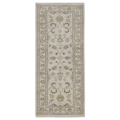 Daugherty Hand Knotted 2.6x6 Ivory Runner