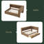 Lit de jour en bois pleine grandeur avec tablettes de rangement, USB, DEL et 2 tiroirs-1410451053