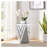 Silver Triangular Mirrored End Table with Crystal Diamond Inlay, MDF and Glass