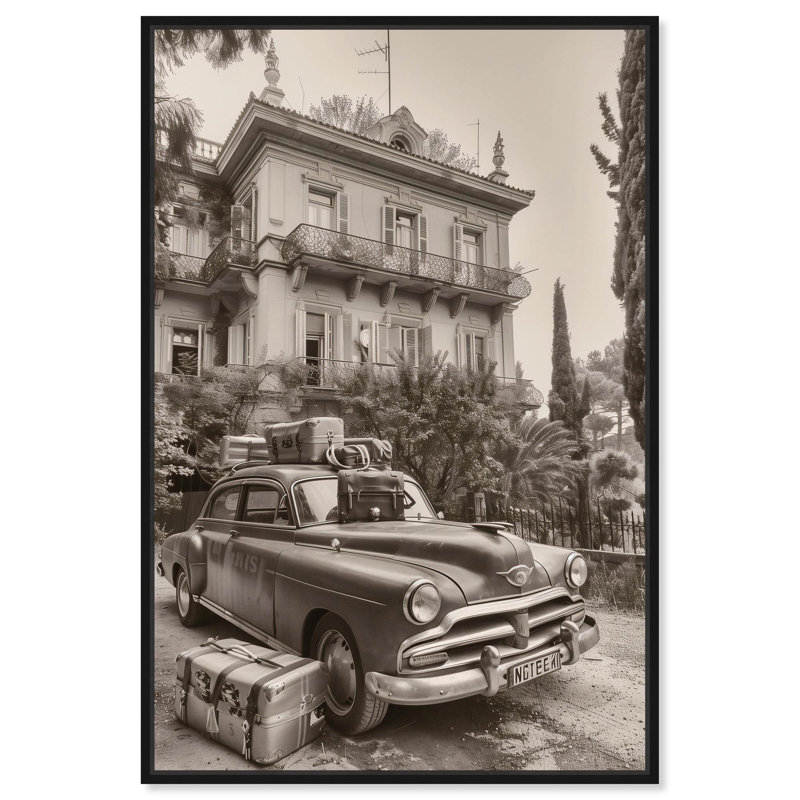 «Pack Up the Car Canvas» par Art Remedy, Noir, H 16 po x l 11 po, Cadre flottant