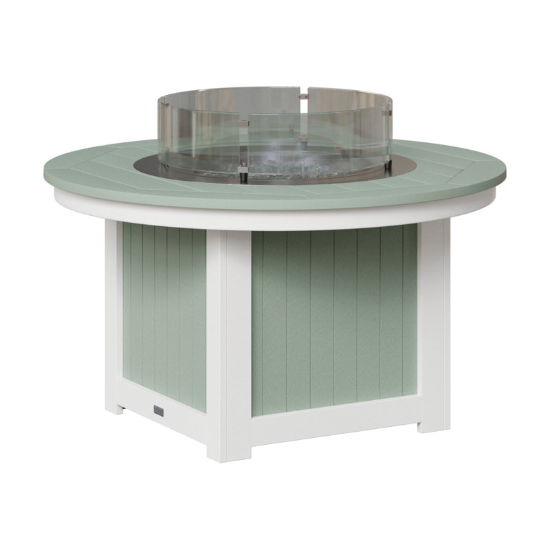 Foyer de table rond Berlin Gardens Donoma, Dessus écume de mer avec base blanche, H 24,5 po x l 44 po x P 44 po