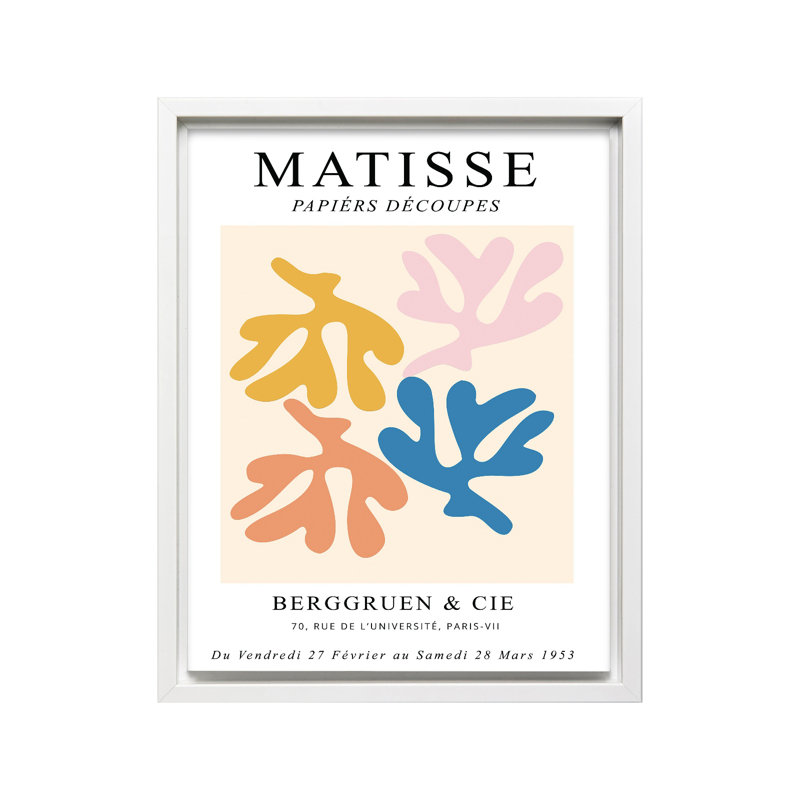 Henri Matisse - The Cut-Outs No2, H 08 po x l 10 po, Affiche, Encadrement blanc