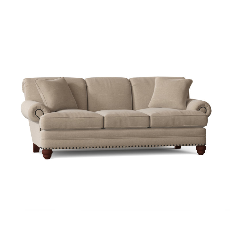 Spratt Sofa, Dark Brass, Manhattan, Tweetie 10 Beige Performance Velvet