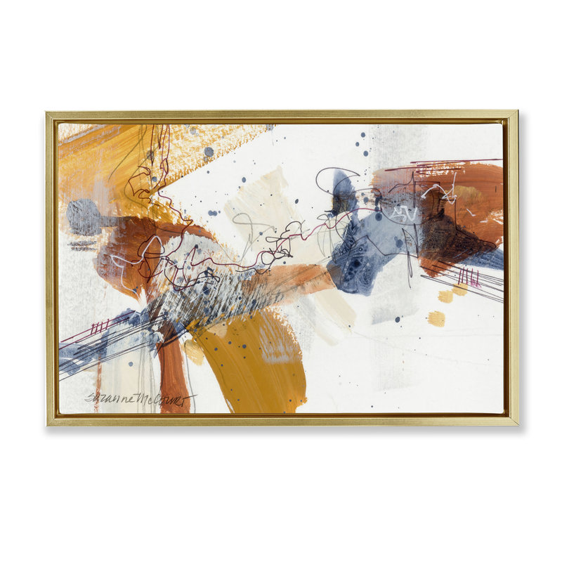 «Sandy Beaches Abstraction», art mural encadré sur toile flottante, design par Suzanne McCourt, H 17 po x l 25 po
