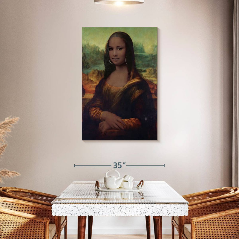 Leisha Mona Lisa d'inspiration afro-américaine, H 45 po x l 30 po