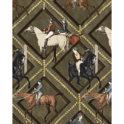 The Derby Geometric Non-Pasted Satin and Matte Wallpaper Roll