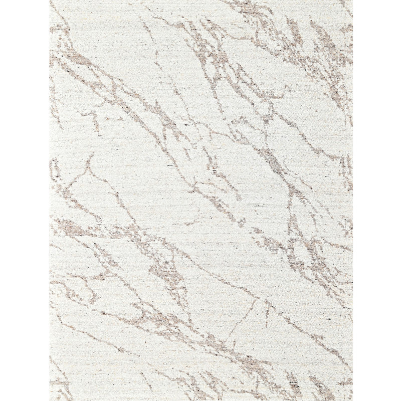High-Quality Hand-Knotted White And Beige Area Rug, White/Beige, Rectangle 9' x 12'