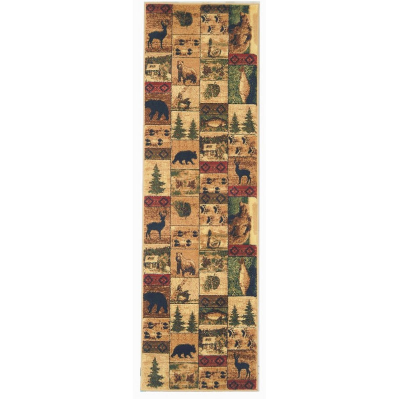Tapis brun / ivoire Alianna, Tapis de couloir 2 pi 1 po x 7 pi 1 po