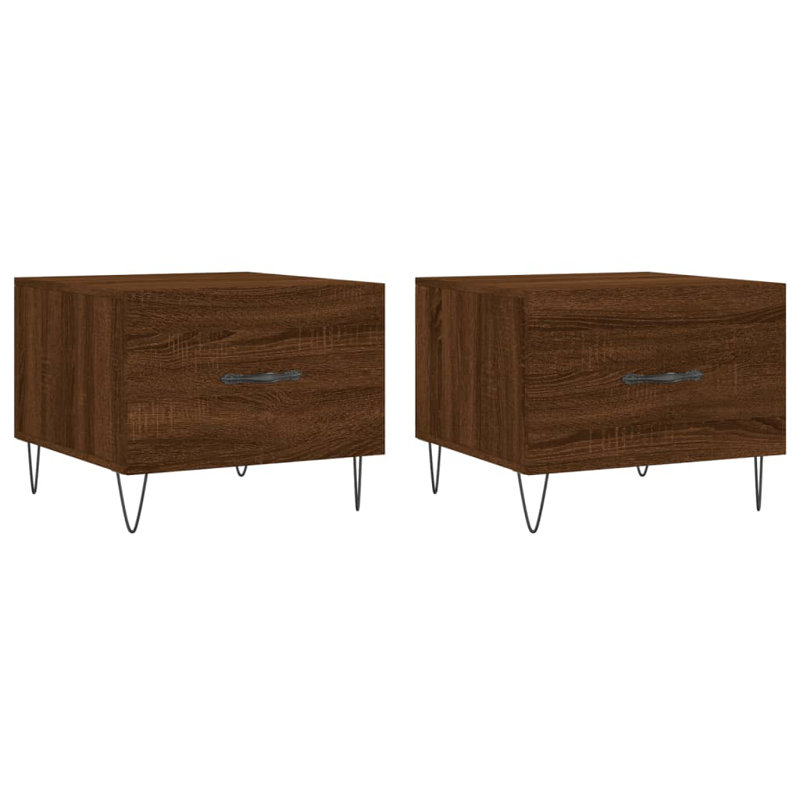 Four Leg Coffee Table with Storage, brown oak