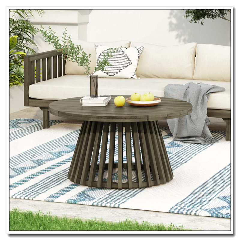 Table basse en bois, Gris