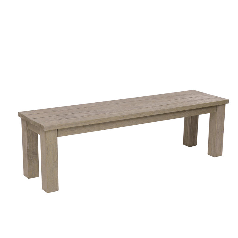 Tuscany Outdoor Teak Dining Bench, Tuscany Rustic, Ash