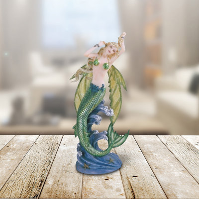 Figurine de fée sirène verte H 8,5 "