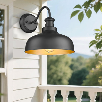 Black Outdoor Barn Light For Farmhouse, Weather Resistant Outdoor Wall Sconce, Outside Lighting For Porch, Garage, Patio, Entryway(Black, 1 Pack)