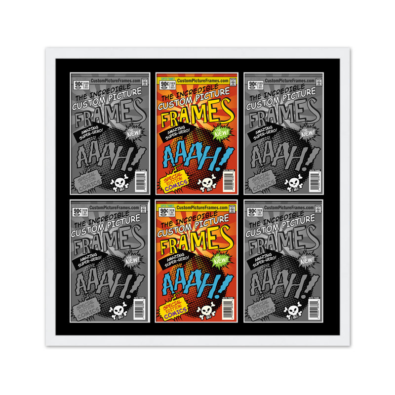 Cadre photo Collage, 6,875 po x 10,5 po, 29 po x 26 po, Blanc / noir