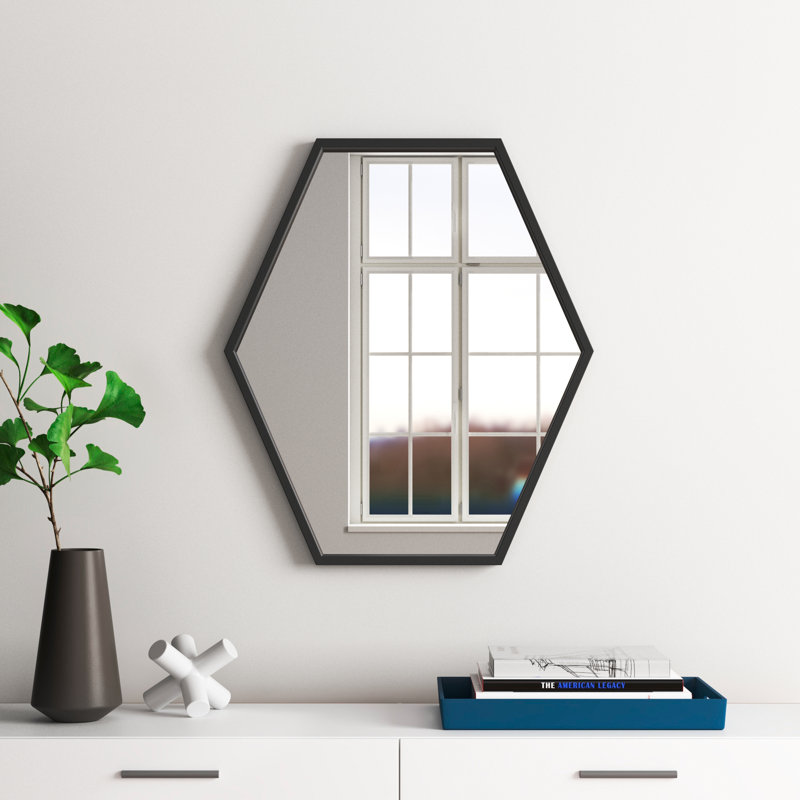 Aynur Flat Mirror, Satin Black