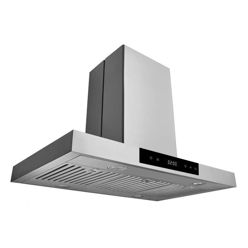 Hauslane Island Range Hood 800 Cfm Stainless Steel Vent Hood With Power Control Technology, Remote & Dual Control Panels, Auto Shut-Off, Led Lights Dishwasher-Safe Filters (36 Inch)