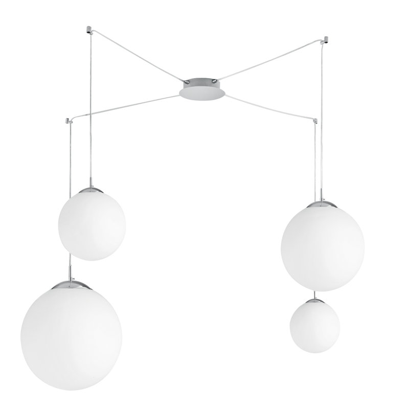 Layla 4 - Light Chrome/White Cluster Pendant