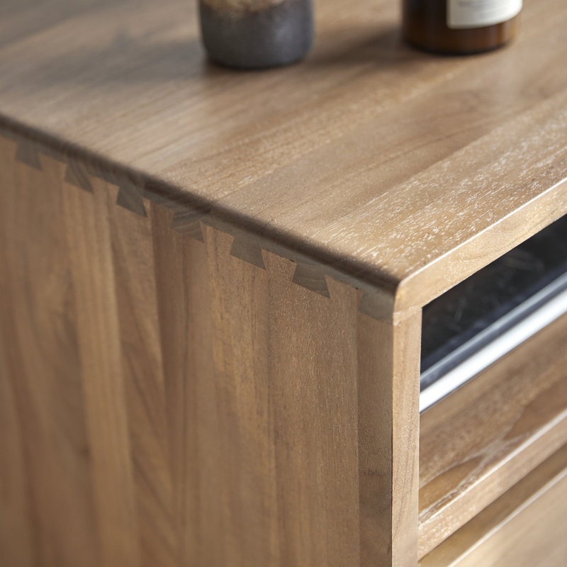 Twist 46cm W Solid Wood Bedside Table