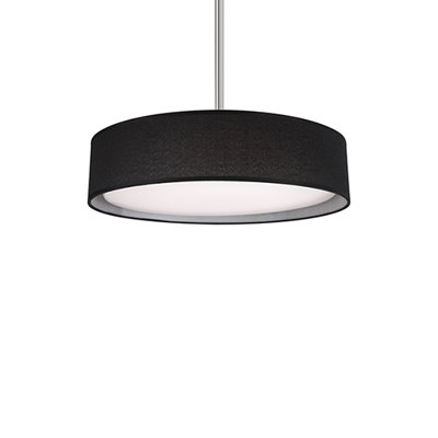 "Luminaire suspendu DEL de 16 pouces Dalton: élégant plafonnier noir pour intérieurs modernes"