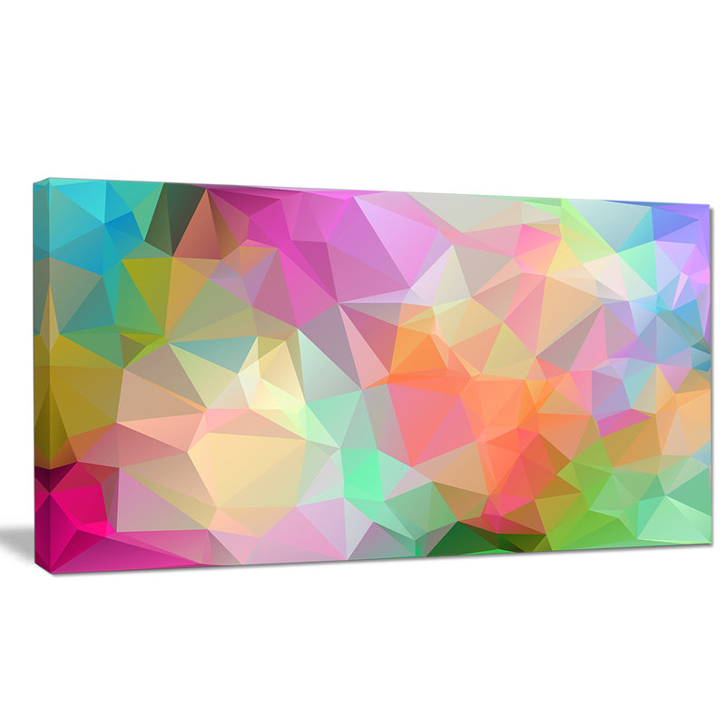 Pepper " Multi-Color Polygonal Mosaic Pattern " by Designart, 16" H x 32" W x 1" D