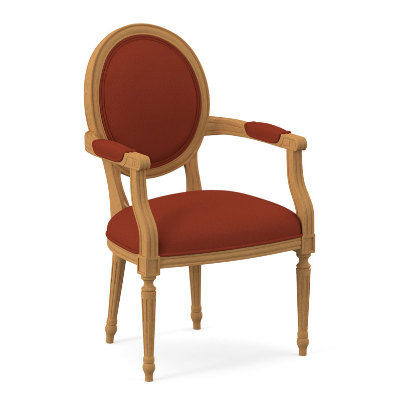 Chaise avec accoudoirs en tissu Dauphin, Ambre, Tangelo Margaret