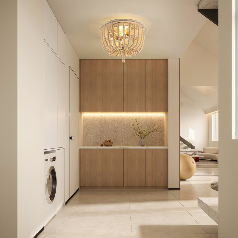 2-Light 31cm Solid Wood Farmhouse Flush Mount