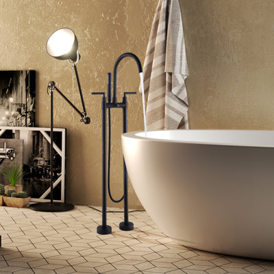 2 Handle Bathroom Clawfoot Tub Faucet with Diverter