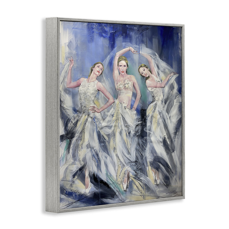 Trio de danseuses à la mode, estampe numérique, design par Lucille Lee, Estampe numérique Farmhouse, H 14 po x l 11 po